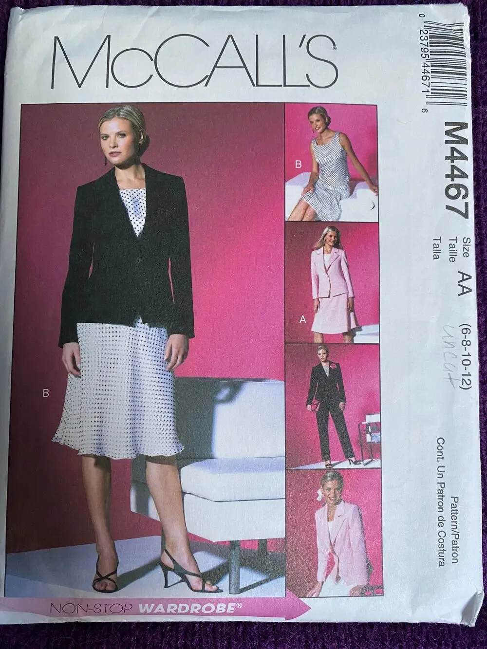 McCalls 4467 suit sewing pattern sz 6 8 10 12
